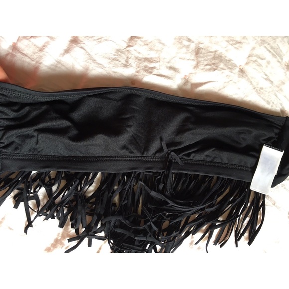 L SPACE fringe bandeau bikini top small - Picture 3 of 5